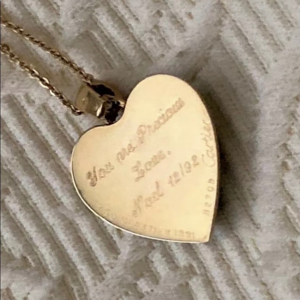 1991 Cartier 18k Gold Chrysoprase Heart Necklace - Picture 5 of 8